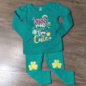 St. Patrick's Day Long-Sleeve Matching Set- Toddler Girl 4T